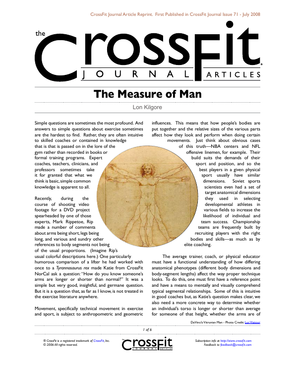 The CrossFit Journal Articles